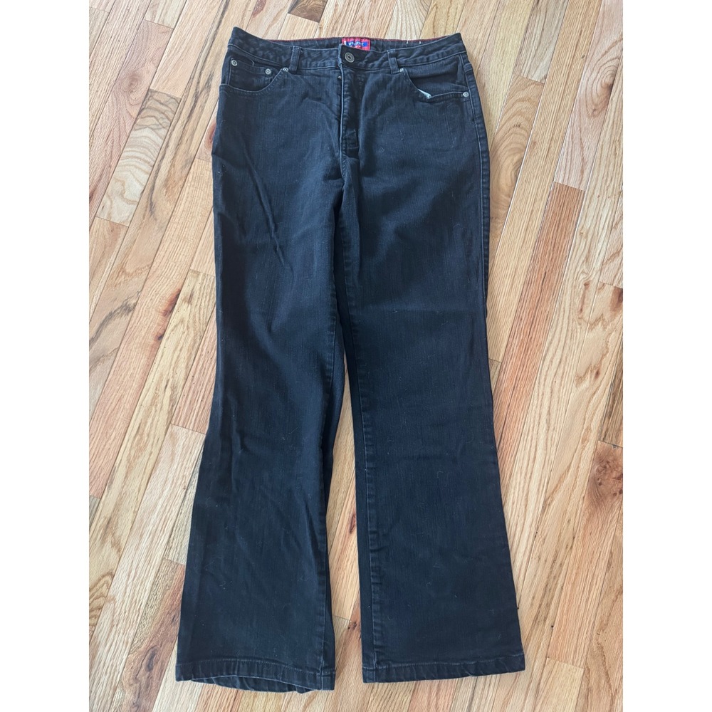 Westport Denim Womens Black Flare Leg Jeans Size 12 Stretch Mid Rise Casual